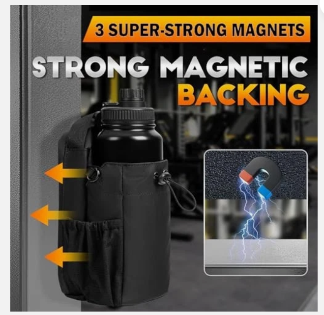 Magnetic Bottle Bag For Gym Fitness Traveling Portable