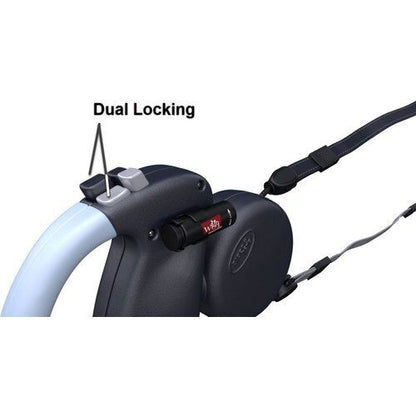 Retractable Reflective Dual Pet Leash Lead 360° Swivel Double Dog Walking Leash
