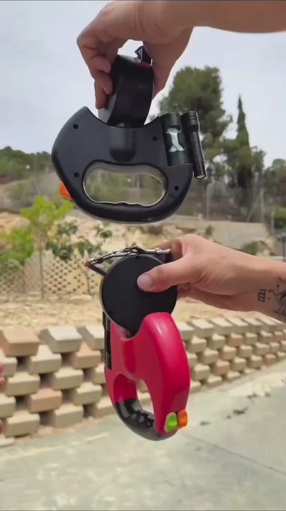 Retractable Reflective Dual Pet Leash Lead 360° Swivel Double Dog Walking Leash