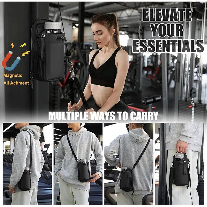 Magnetic Bottle Bag For Gym Fitness Traveling Portable
